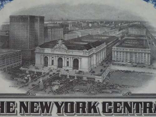 1921 New York Central Railroad Company, $1000 Bond Certificate M14607