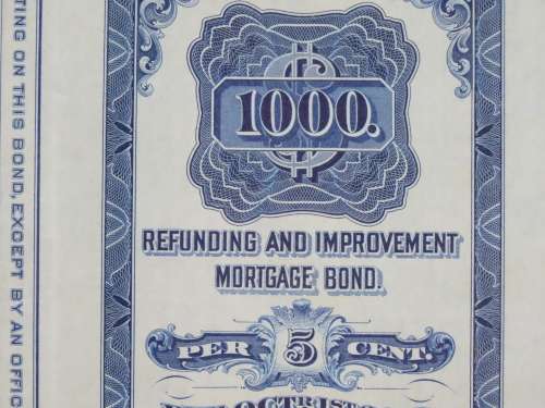 1921 New York Central Railroad Company, $1000 Bond Certificate M14607