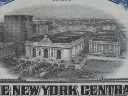 1921 New York Central Railroad Company, $1000 Bond Certificate M15444