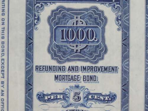 1921 New York Central Railroad Company, $1000 Bond Certificate M14646