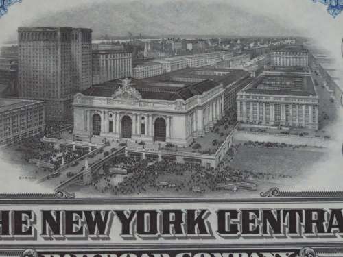 1921 New York Central Railroad Company, $1000 Bond Certificate M14646