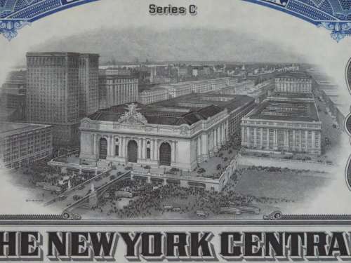 1921 New York Central Railroad Company, $1000 Bond Certificate M14360