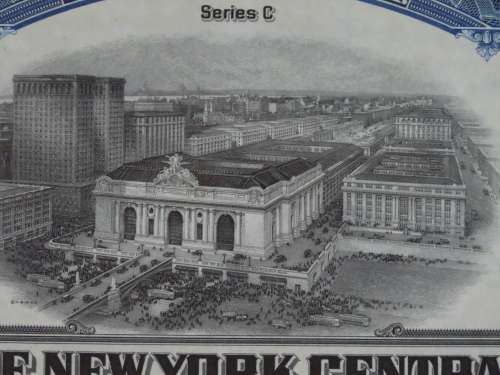 1921 New York Central Railroad Company, $1000 Bond Certificate M14707