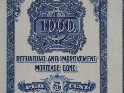 1921 New York Central Railroad Company, $1000 Bond Certificate M14707