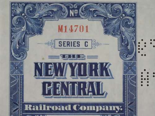 1921 New York Central Railroad Company, $1000 Bond Certificate M14701