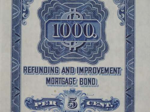 1921 New York Central Railroad Company, $1000 Bond Certificate M14701