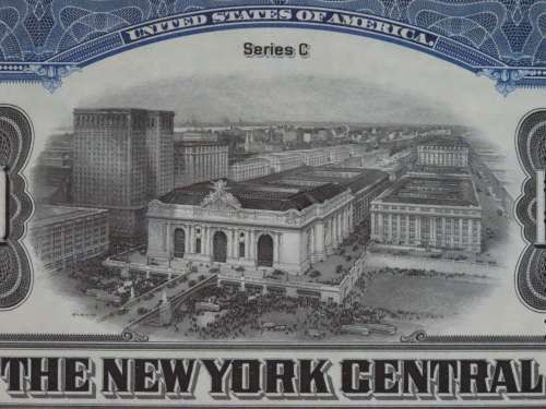 1921 New York Central Railroad Company, $1000 Bond Certificate M14701