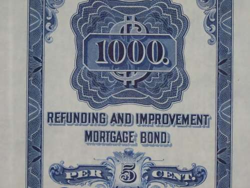 1921 New York Central Railroad Company, $1000 Bond Certificate M14618