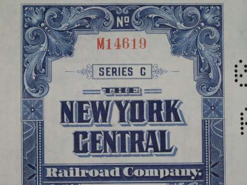1921 New York Central Railroad Company, $1000 Bond Certificate M14619