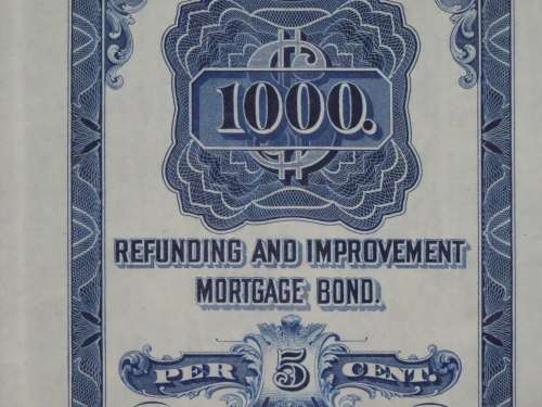 1921 New York Central Railroad Company, $1000 Bond Certificate M14619