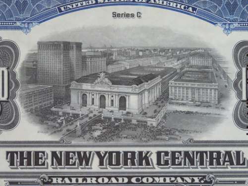 1921 New York Central Railroad Company, $1000 Bond Certificate M14619