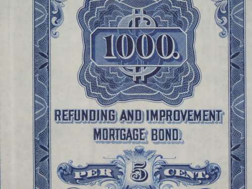 1921 New York Central Railroad Company, $1000 Bond Certificate M14620