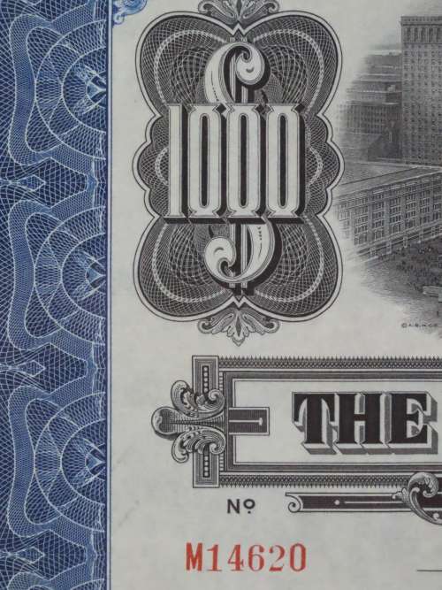 1921 New York Central Railroad Company, $1000 Bond Certificate M14620