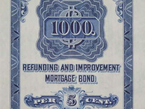 1921 New York Central Railroad Company, $1000 Bond Certificate M14621