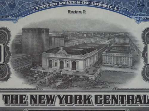 1921 New York Central Railroad Company, $1000 Bond Certificate M14621
