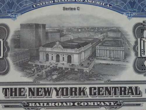 1921 New York Central Railroad Company, $1000 Bond Certificate M14606