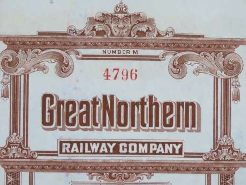 1926 Great Northern Railway Company, $1000 Gold Bond Certificate 4796