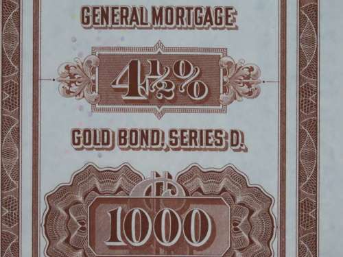 1926 Great Northern Railway Company, $1000 Gold Bond Certificate 4796