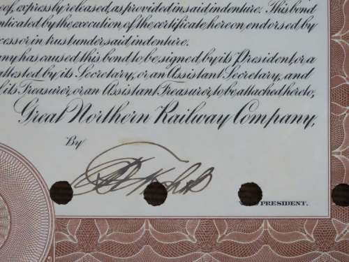 1926 Great Northern Railway Company, $1000 Gold Bond Certificate 7442