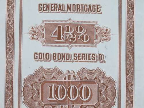1926 Great Northern Railway Company, $1000 Gold Bond Certificate 7442