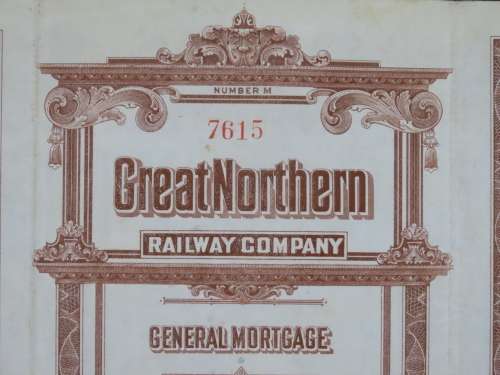 1926 Great Northern Railway Company, $1000 Gold Bond Certificate 7615