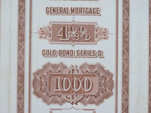 1926 Great Northern Railway Company, $1000 Gold Bond Certificate 7615