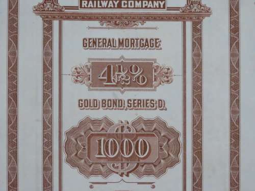 1926 Great Northern Railway Company, $1000 Gold Bond Certificate 4475