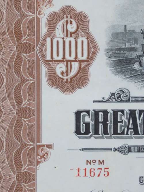 1926 Great Northern Railway Company, $1000 Gold Bond Certificate 11675