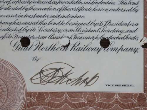 1926 Great Northern Railway Company, $1000 Gold Bond Certificate 11675