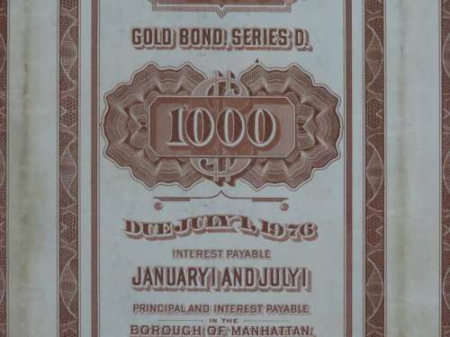 1926 Great Northern Railway Company, $1000 Gold Bond Certificate 7855