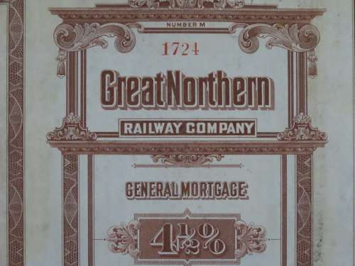 1926 Great Northern Railway Company, $1000 Gold Bond Certificate 1724