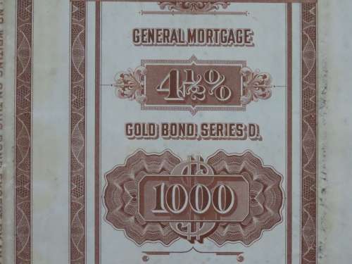 1926 Great Northern Railway Company, $1000 Gold Bond Certificate 1724