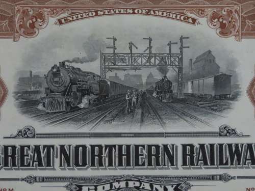 1926 Great Northern Railway Company, $1000 Gold Bond Certificate 10100