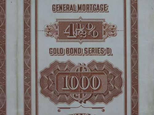 1926 Great Northern Railway Company, $1000 Gold Bond Certificate 9115