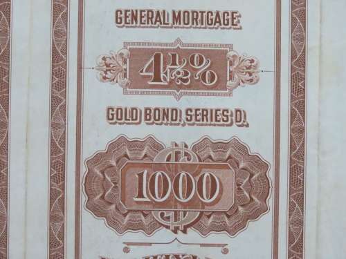 1926 Great Northern Railway Company, $1000 Gold Bond Certificate 8058