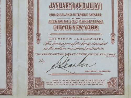 1926 Great Northern Railway Company, $1000 Gold Bond Certificate 8058