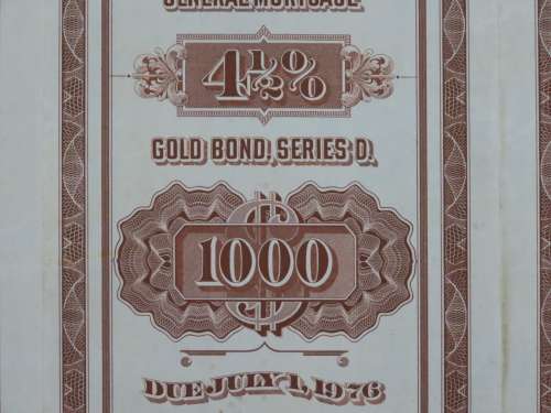1926 Great Northern Railway Company, $1000 Gold Bond Certificate 6837