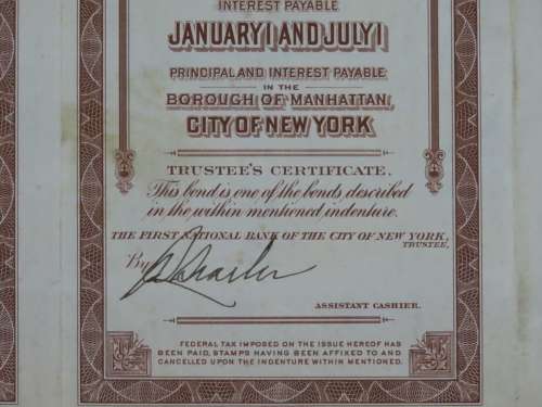 1926 Great Northern Railway Company, $1000 Gold Bond Certificate 6837