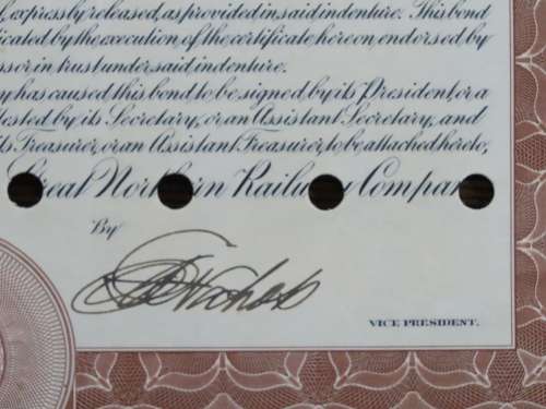 1926 Great Northern Railway Company, $1000 Gold Bond Certificate 6837