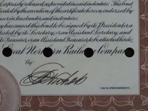 1926 Great Northern Railway Company, $1000 Gold Bond Certificate 6837