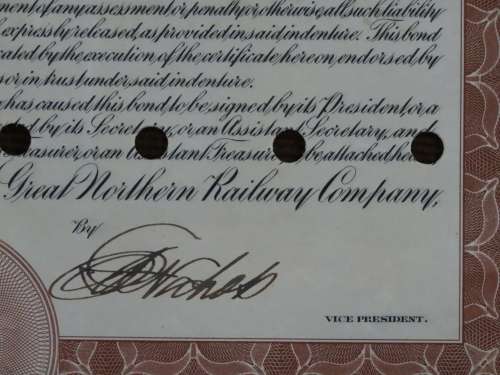 1926 Great Northern Railway Company, $1000 Gold Bond Certificate 6836