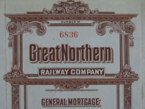 1926 Great Northern Railway Company, $1000 Gold Bond Certificate 6836