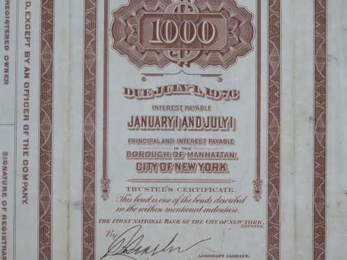 1926 Great Northern Railway Company, $1000 Gold Bond Certificate 2014
