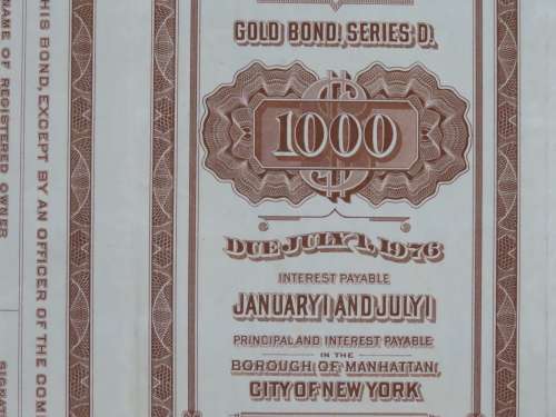 1926 Great Northern Railway Company, $1000 Gold Bond Certificate 4098