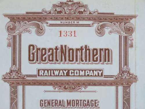 1926 Great Northern Railway Company, $1000 Gold Bond Certificate 1331
