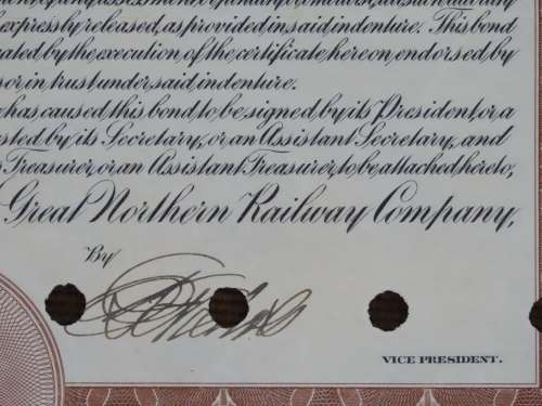 1926 Great Northern Railway Company, $1000 Gold Bond Certificate 1331