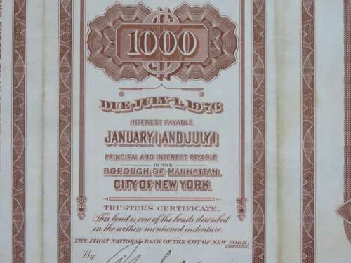 1926 Great Northern Railway Company, $1000 Gold Bond Certificate 7626