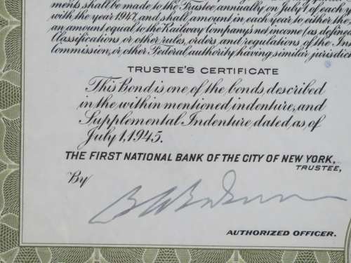 1945 Great Northern Railway Company, $1000 Gold Bond Certificate 22816