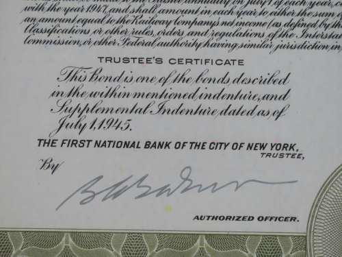 1945 Great Northern Railway Company, $1000 Gold Bond Certificate 23337
