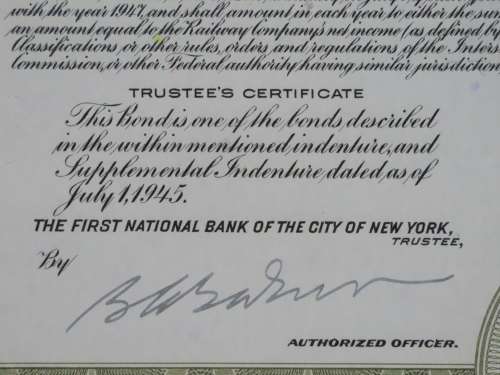 1945 Great Northern Railway Company, $1000 Gold Bond Certificate 23338